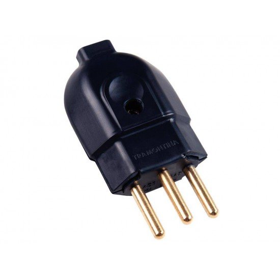 PLUGUE MACHO 2P + T TERMOPLASTICO C COMPONENTES METALICOS 20A 250V PRETO TRAMONTINA