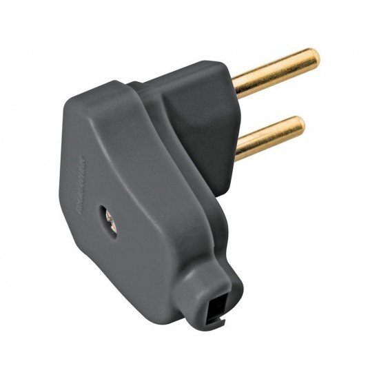 KIT 20 UNI PLUGUE ANGULAR 2P TERMOPLASTICO C COMPONENTES METALICOS 10A 250V PRETO TRAMONTINA