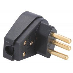KIT 20 UNI PLUGUE ANGULAR 2P + T TERMOPLASTICO C COMPONENTES METALICOS 10A 250V PRETO TRAMONTINA