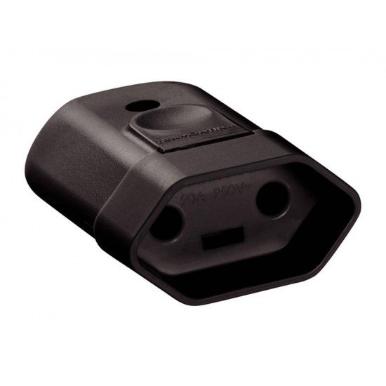 PLUGUE FEMEA 2P TERMOPLASTICO C COMPONENTES METALICOS 20A 250V PRETO TRAMONTINA