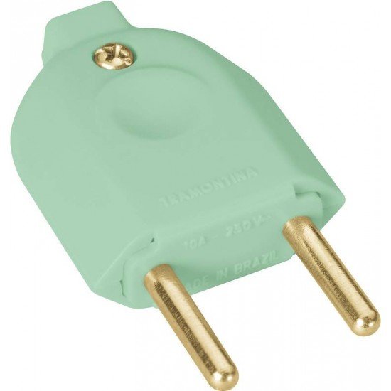 PLUGUE MACHO 2P 10A 250V~ COR VERDE TRAMONTINA