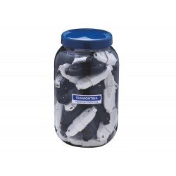 POTE COM PLUGUE MACHO E FEMEA 2P EM TERMOPLASTICO C COMPON METAL.10A 250V PRETO E BRANCO TRAMONTINA