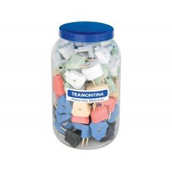 POTE 78 UNI PLUGUE ANGULAR 2P EM TERMOPLASTICO COM COMPONENTES METALICOS 6 CORES EM POTE TRAMONTINA