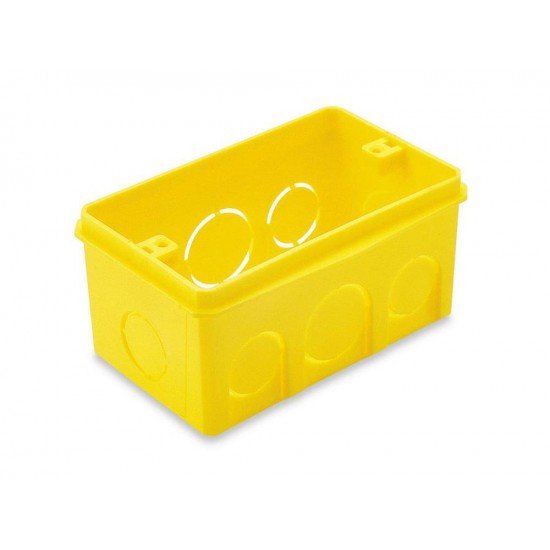 CAIXA DE EMBUTIR RETANGULAR 4X2 EM TERMOPLASTICO AMARELA TRAMONTINA