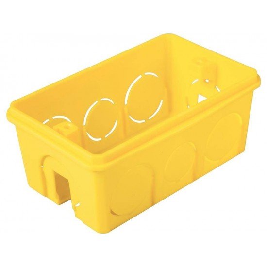 CAIXA DE EMBUTIR RETANGULAR 4X2 EM TERMOPLASTICO AMARELA TRAMONTINA