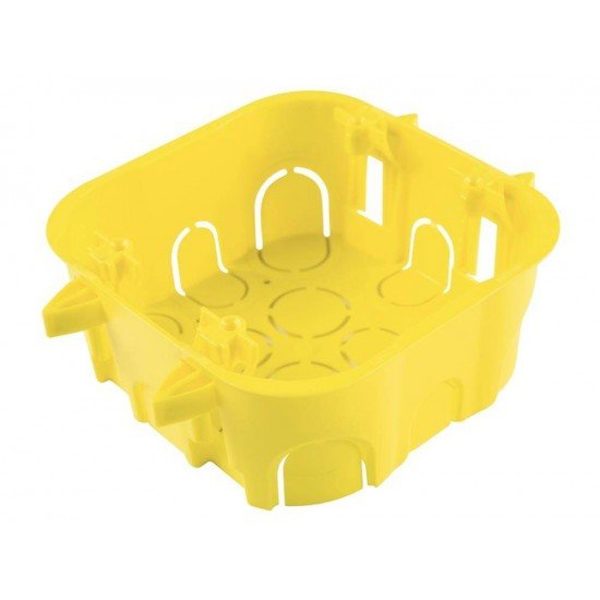 KIT 12 UNI CAIXA DE EMBUTIR MODELO DRYWALL 4X4 EM TERMOPLASTICO AMARELA TRAMONTINA