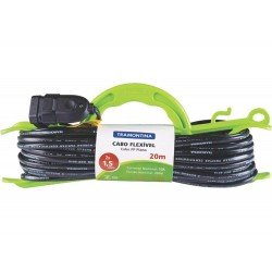 EXTENSAO DE CABIDE 20M CABO 1,5MM EM TERMOPLASTICO C COMPON.METALICOS 1200 2200W TRAMONTINA BIVOLT