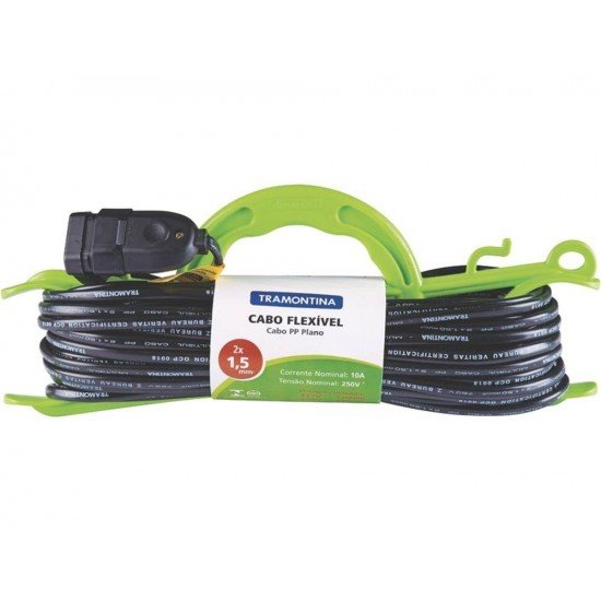 EXTENSAO DE CABIDE 30M CABO 1,5MM EM TERMOPLASTICO C COMPON.METALICOS 600 1200W TRAMONTINA BIVOLT