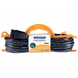 EXTENSAO DE CABIDE 20M CABO 2,5MM EM TERMOPLASTICO C COMPON.METALICOS 1200 2200W TRAMONTINA BIVOLT