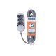 EXTENSAO EM TERMOPLASTICO 3 TOMADAS 2P + T C CABO DE 5M C COMPONEN METAL 10A 250V CINZA TRAMONTINA