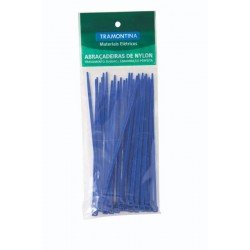 ABRACADEIRA NYLON 95 MM X 2,4 MM COR AZUL EMBALAGEM COM 30 UNIDADES TRAMONTINA