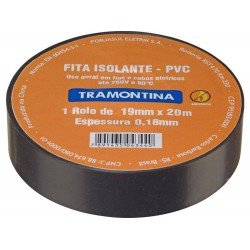 FITA ISOLANTE EM TERMOPLASTICO PRETA 10 METROS 0,18MM X 19MM TRAMONTINA