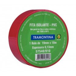 FITA ISOLANTE VERMELHA 10 M 0,13 MM X 19 MM TRAMONTINA