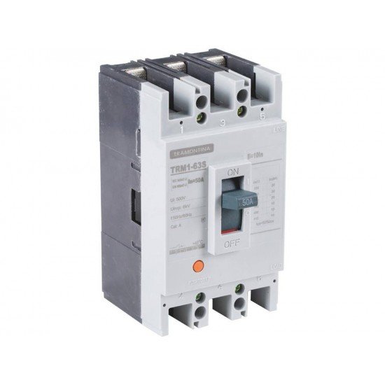 DISJUNTOR CAIXA MOLDADA MODELO TRM1-125S 3 POLOS 100A EM TERMOPLASTICO C COMPON METALICOS TRAMONTINA