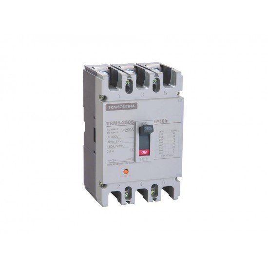 DISJUNTOR CAIXA MOLDADA MODELO TRM1-250S 3 POLOS 175A EM TERMOPLASTICO C COMPON METALICOS TRAMONTINA