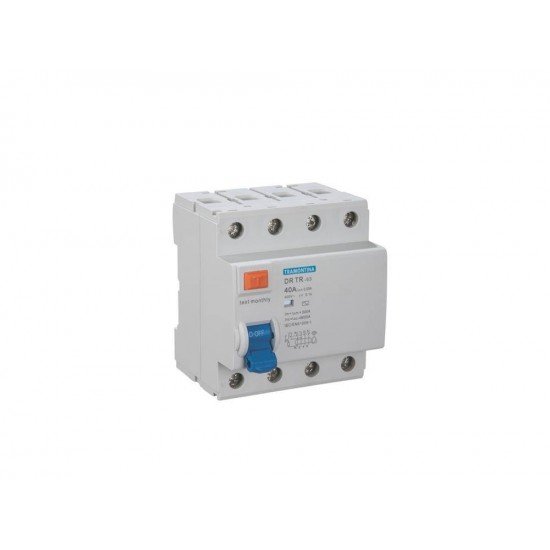 DISJUNTOR DIFERENCIAL RESIDUAL MOD.TR-63 4 POLOS 25A 30MA 6KA TERMOPLASTICO COMP MET TRAMONTINA
