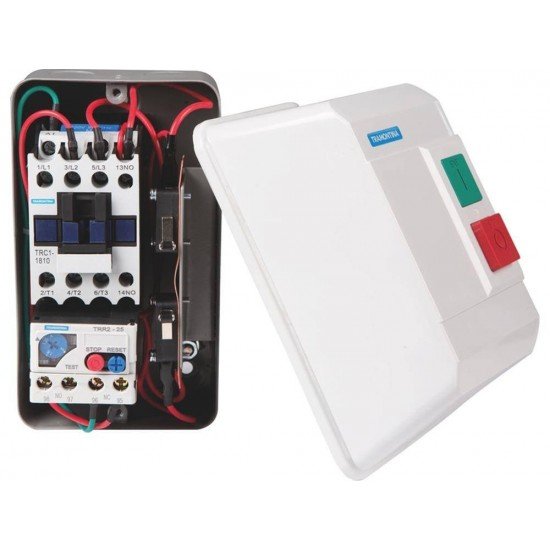 CHAVE PARTIDA TRIFASICA TRQ3-5.5P 220V 2.5-4A EM TERMOPLASTICO COMPONENTES METALICOS TRAMONTINA 220V