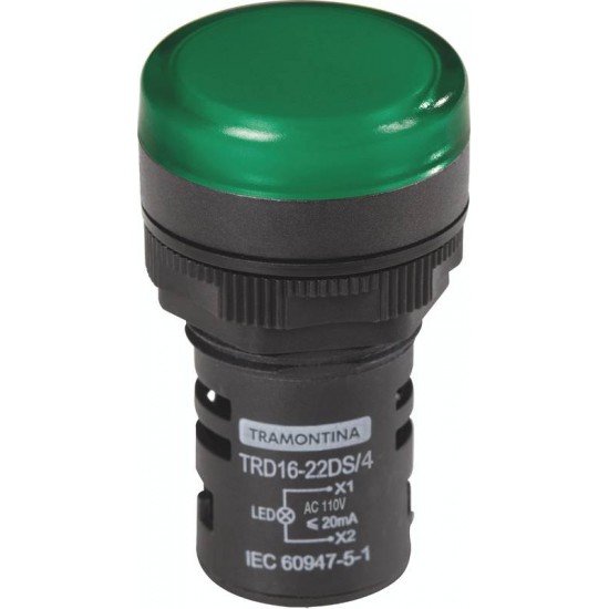 SINALIZADOR TRD16-22DS 4 110 V VERDE TRAMONTINA