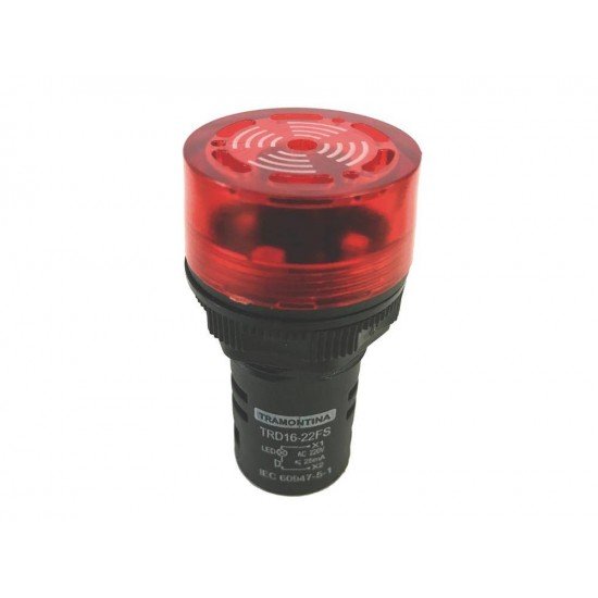 SINALIZADOR SONORO TRD16-22FS VERMELHO AC DC 24V EM TERMOPLASTICO TRAMONTINA