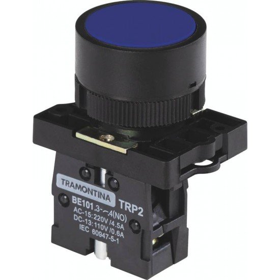 BOTAO DE IMPULSO TRP2-EA61 1NA AZUL COM BASE DE PLASTICO TRAMONTINA