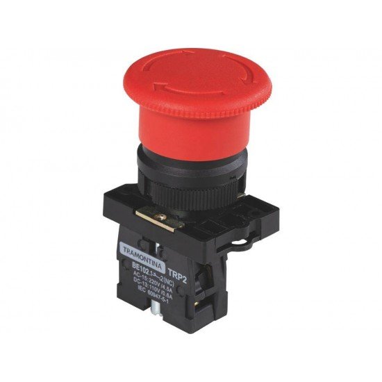 KIT 3 UNI BOTAO DE EMERGENCIA TRP2-ES542 -1NF VERMELHO EM TERMOPLASTICO TRAMONTINA