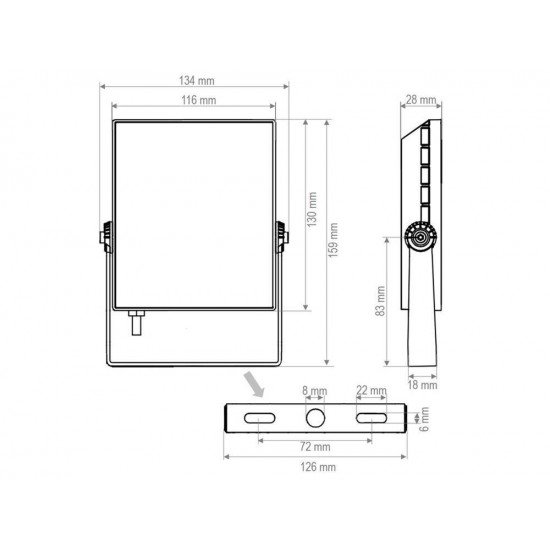 REFLETOR DE LED 20W-6500K CORPO EM ALUMINIO E FRONTAL EM POLICARBONATO TRAMONTINA