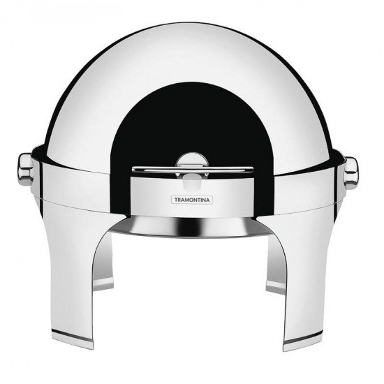 RECHAUD REDONDO EM ACO INOX BANHO MARIA TAMPA GIRATORIA 6,5 L TRAMONTINA