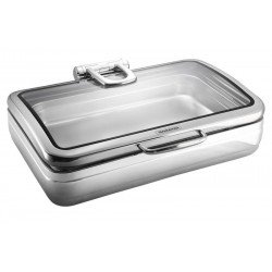 RECHAUD BANHO MARIA RETANGULAR EM ACO INOX COM TAMPA BASCULANTE E CUBA 1 1 11,2 L TRAMONTINA