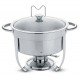 RECHAUD REDONDO EM ACO INOX BANHO MARIA COM SUPORTE PARA TAMPA E FOGAREIRO 7 L TRAMONTINA
