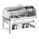 RECHAUD RETANGULAR EM ACO INOX BANHO MARIA TAMPA GIRATORIA COM FOGAREIRO CUBA 1 2 8,4 L TRAMONTINA