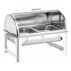 RECHAUD RETANGULAR EM ACO INOX BANHO MARIA TAMPA GIRATORIA CUBA 1 2 8,4 L TRAMONTINA