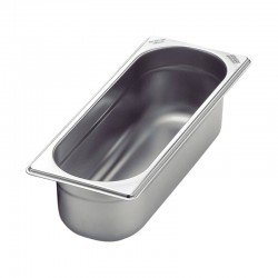 CUBA TRAMONTINA GN 2/8 EM AÇO INOX SEM ALÇAS PROFUNDIDADE 100 MM AÇO 304