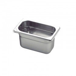 CUBA TRAMONTINA 1/9 EM AÇO INOX SEM ALÇAS PROFUNDIDADE 100 MM AÇO 304