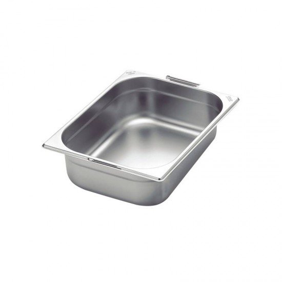 CUBA TRAMONTINA GN 1/2 EM AÇO INOX COM ALÇAS MÓVEIS PROFUNDIDADE 100 MM AÇO 304