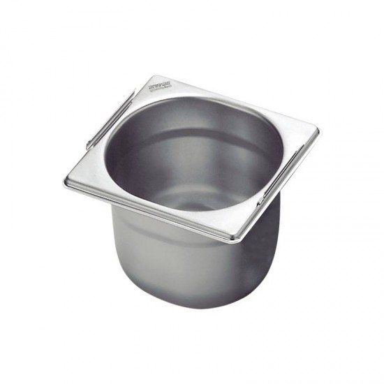 CUBA TRAMONTINA GN 1/6 EM AÇO INOX COM ALÇAS MÓVEIS PROFUNDIDADE 200 MM AÇO 304