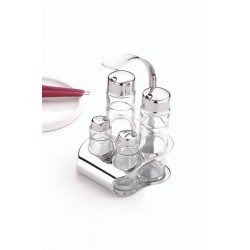 GALHETEIRO UTILITY EM VIDRO E ACO INOX COM ALCA 4 PECAS TRAMONTINA