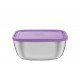 POTE FREEZINOX QUADRADO EM ACO INOX COM TAMPA PLASTICA LILAS 19 CM 2,4 L TRAMONTINA