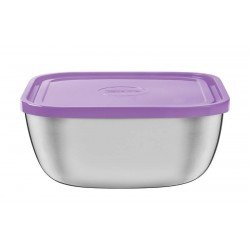 POTE FREEZINOX QUADRADO EM ACO INOX COM TAMPA PLASTICA LILAS 23 CM 4 L TRAMONTINA