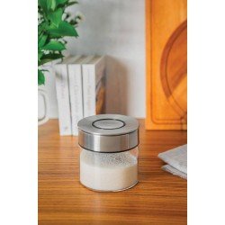 POTE DE VIDRO PUREZZA COM TAMPA DE ACO INOX 10 CM 0,4 L TRAMONTINA