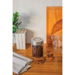 POTE DE VIDRO PUREZZA COM TAMPA DE ACO INOX 10 CM 0,7 L TRAMONTINA