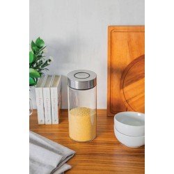 POTE DE VIDRO PUREZZA COM TAMPA DE ACO INOX 10 CM 1,4 L TRAMONTINA