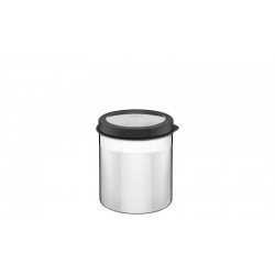 POTE CUCINA EM ACO INOX COM TAMPA PLASTICA PRETA E VISOR 12 CM 1,5 L TRAMONTINA