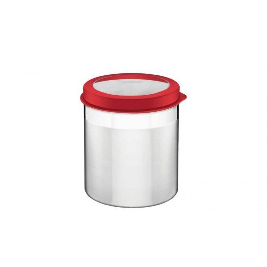 POTE CUCINA EM ACO INOX COM TAMPA PLASTICA VERMELHA E VISOR 16 CM 3,4 L TRAMONTINA