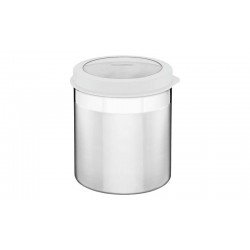 POTE EM ACO INOX COM TAMPA PLASTICA BRANCA E VISOR 18,5 CM 5,2 L TRAMONTINA