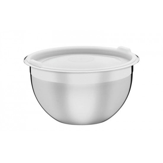 RECIPIENTE CUCINA EM ACO INOX COM TAMPA PLASTICA PREPARAR E SERVIR 24 CM 5,2 L TRAMONTINA