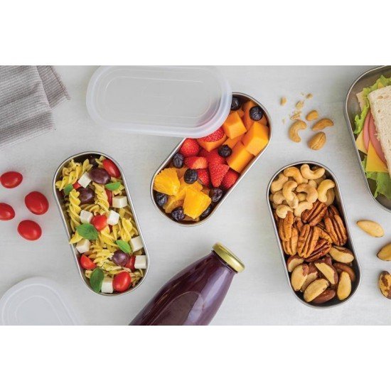 POTE PARA ALIMENTOS FREEZINOX EM ACO INOX COM TAMPA PLASTICA 0,4 L TRAMONTINA