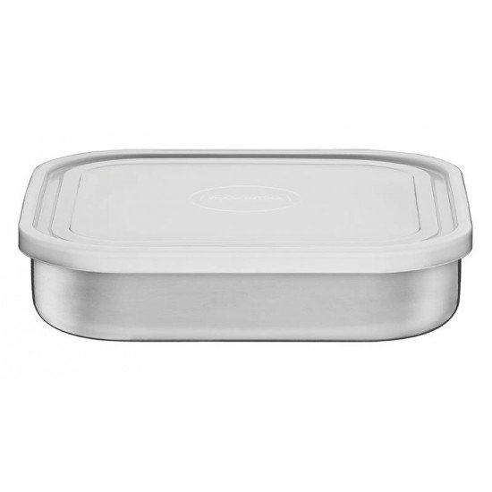 POTE QUADRADO FREEZINOX EM ACO INOX COM TAMPA PLASTICA 16 CM 0,8 L TRAMONTINA