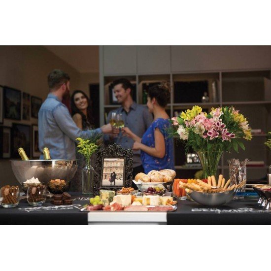 CHAMPANHEIRA ROTONDA EM ACO INOX COM SUPORTE PARA 4 GARRAFAS 42 CM 11,9 L TRAMONTINA