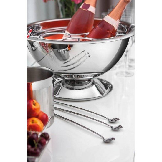 CHAMPANHEIRA ROTONDA EM ACO INOX COM SUPORTE PARA 4 GARRAFAS 42 CM 11,9 L TRAMONTINA