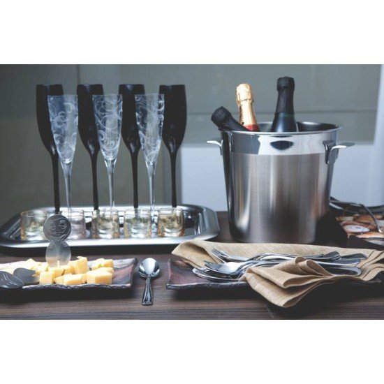 BALDE DE GELO EM ACO INOX FOSCO COM BORDA EM BRILHO 14 CM 1,8 L TRAMONTINA